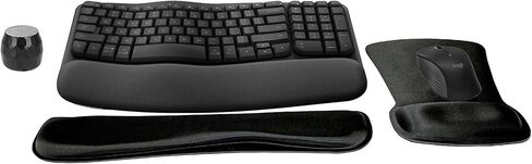 Logitech Mk670 Wave Wave Wireless Wireless و Mouse Combo Office Home Office Astyle Modern Backdle مع مكبر صوت بلوتوث لاسلكي Micro Glam ، وسادة معصم الهلام ووسادة الماوس in Saudi Arabia
