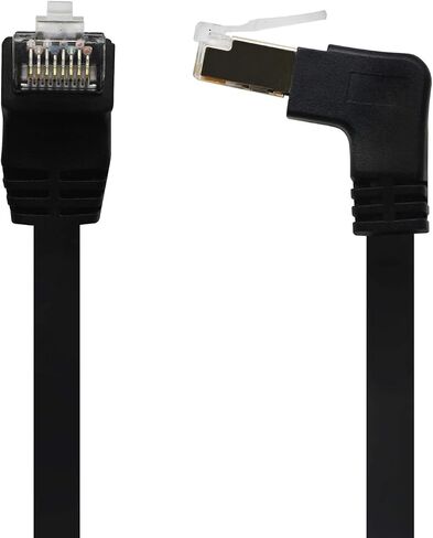 GINTOOYUN Panel Mount RJ45,RJ45 Male to Female 90 Degree Screw Panel Mount CAT6/5e/5 Shielded Network LAN Extender Cord Connector (Angled Down) in Kuwait