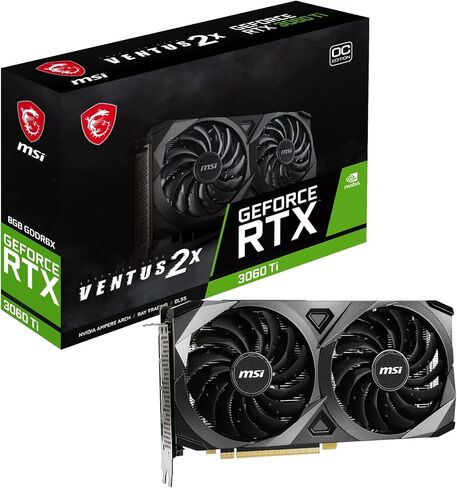 MSI Gaming Geforce RTX 3060 TI LHR 8GB GDRR6X ، 256-bit ، HDMI/DP ، NVLINK ، TORX FAN 3 ، AMPERE ARCHITAL in Kuwait