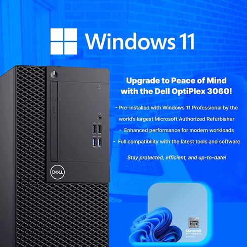 Dell Optiplex 3060 Tower PC | Intel Core i5-8500 | 16 جيجابايت ذاكرة الوصول العشوائي | 1TB SSD | Quadro P620 | Windows 11 Pro | AX200 wifi 6 + بلوتوث | لوحة مفاتيح Periphio والماوس | 24 "شاشة عالية الدقة تم تجديدها (متجدد) in Kuwait