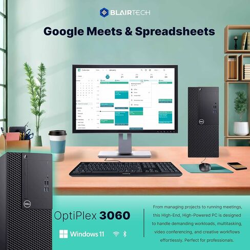 Dell Optiplex 3060 Tower PC | Intel Core i5-8500 | 16 جيجابايت ذاكرة الوصول العشوائي | 1TB SSD | Quadro P620 | Windows 11 Pro | AX200 wifi 6 + بلوتوث | لوحة مفاتيح Periphio والماوس | 24 "شاشة عالية الدقة تم تجديدها (متجدد) in Kuwait