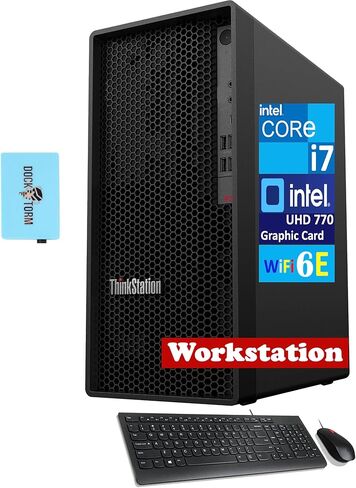 Lenovo ThinkStation P360 Desktop (12-Core Intel I7-12700 ، Intel UHD 770 ، 32GB DDR5 RAM ، 4TB PCIe SSD ، WiFi 6E ، Bluetooth 5.1 ، USB KYB and Mouse ، Win 11 Pro) in Saudi Arabia
