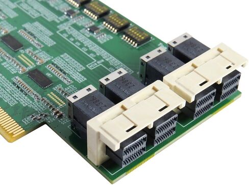 محول PCIE X16 Gen 4 عالي السرعة مع تقنية RedRiver لنقل البيانات الفعال-مثالي لـ Minisas HD (SFF-8673) X8 Dual Port Connectivity in Saudi Arabia