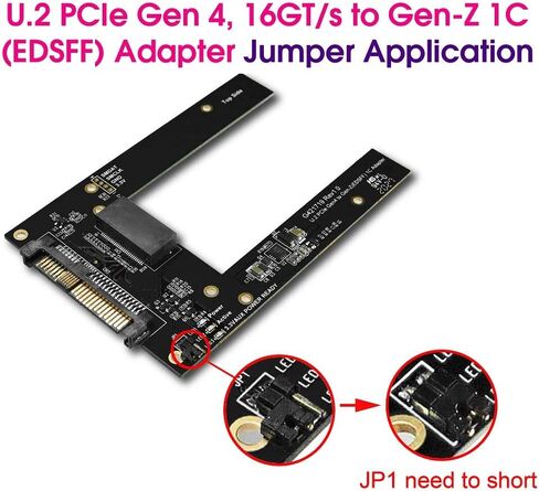 Micro SATA Cables| U.2 PCIe Gen 4 16GT/s U.2 to Gen-Z 1C (EDSFF) SSD Adapter in Saudi Arabia