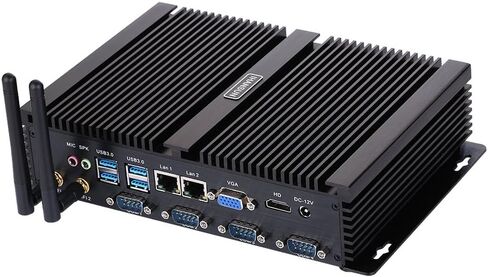 HUNSN Hunsn بدون مروحة للكمبيوتر الشخصي ، كمبيوتر صغير ، Intel Celeron 1037U ، Windows XP / 11 أو Linux Ubuntu ، IM02 ، VGA ، HDMI ، 2 X LAN ، 4 X COM ، 4 X USB2.0 ، 4 X USB3.0 ، 4G RAM ، 128G SSD in Kuwait