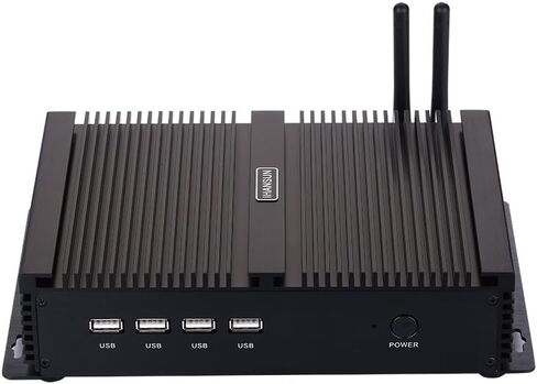 HUNSN Hunsn بدون مروحة للكمبيوتر الشخصي ، كمبيوتر صغير ، Intel Celeron 1037U ، Windows XP / 11 أو Linux Ubuntu ، IM02 ، VGA ، HDMI ، 2 X LAN ، 4 X COM ، 4 X USB2.0 ، 4 X USB3.0 ، 4G RAM ، 128G SSD in Kuwait