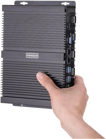 HUNSN Hunsn بدون مروحة للكمبيوتر الشخصي ، كمبيوتر صغير ، Intel Celeron 1037U ، Windows XP / 11 أو Linux Ubuntu ، IM02 ، VGA ، HDMI ، 2 X LAN ، 4 X COM ، 4 X USB2.0 ، 4 X USB3.0 ، 4G RAM ، 128G SSD in Kuwait