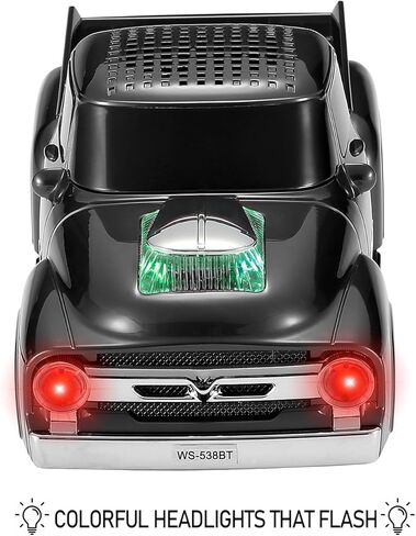 WS-538 Retro Pickup Truck Bluetooth SPEACER-مكبر صوت لاسلكي محمول مع FM ، TWS ، LED Party Lights ، تشغيل USB/TF ، ميكروفون مدمج ، من النوع C ، Grusins ​​Gift (White) in Kuwait