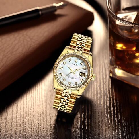 ساعات أوتوماتيكية رجالية فاخرة ساعة يد أوتوماتيكية أنيقة ذاتية الرياح ستانلس ستيل نافذة تقويم مقاومة للماء ساعة يد ذهبية في الهواء الطلق، نمط العمل، هدايا in Kuwait