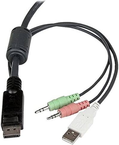 StarTech.com 2 Port DisplayPort Cable KVM Switch with Audio & Remote Control - 2560x1600 @60Hz- USB Powered - Dual Port DP USB KVM Switch (SV211DPUA),Black in Saudi Arabia