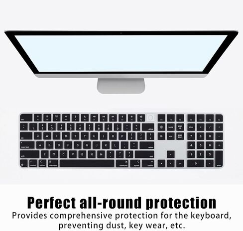 A3119 Keyboard Cover Skin for iMac M4/MacBook Pro/Air M1/2/3, Clear Anti-Dust Silicone Keyboard Protector 0.12mm Ultra-Thin Cover Film Accessories for 2024 Laptop Magic with Touch ID Numeric Keypad in Saudi Arabia
