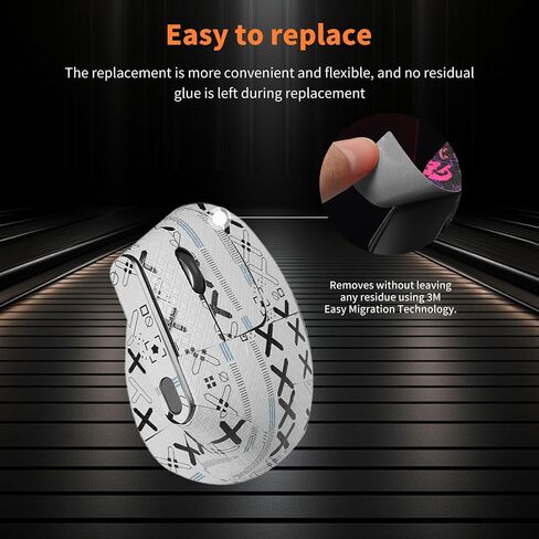 شريط قبضة الماوس ل Logitech MX العمودي ، الحواف المنحنية مدونة الزلاجات ، أقدام ، أقدام ، طقم ترقية الفئران المهنية المقاومة للعرق (لوحة القدم + شريط قبضة الماوس الأبيض) in Kuwait