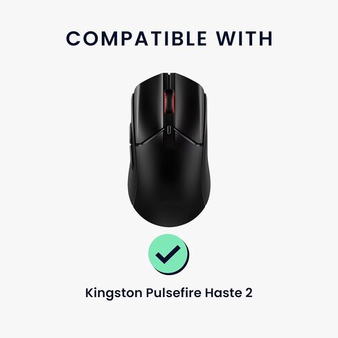 kwmobile Mouse Grip Tape Compatible with Kingston Pulsefire Haste 2 Grip Tape - Non-Slip Faux Leather - Black in Saudi Arabia