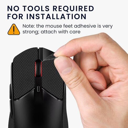 kwmobile Mouse Grip Tape Compatible with Kingston Pulsefire Haste 2 Grip Tape - Non-Slip Faux Leather - Black in Saudi Arabia