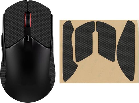 kwmobile Mouse Grip Tape Compatible with Kingston Pulsefire Haste 2 Grip Tape - Non-Slip Faux Leather - Black in Saudi Arabia