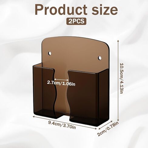 2 Pcs Wall Mounted Phone Holder Self Adhesive Phone Stand Holder with Charging Hole Cradle Bedside Organizer Remote Control Storage Box Compatible with Phones and Android Smartphone in Saudi Arabia