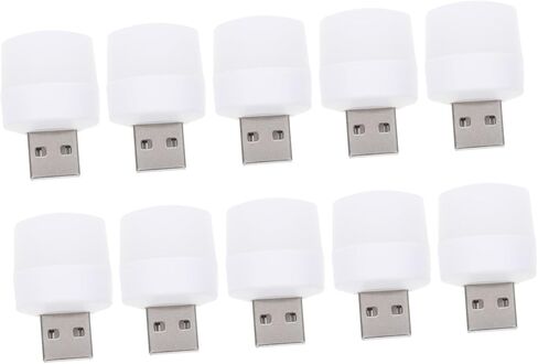 MIPCASE 10pcs محمولة USB LED LED LIGHT مصابيح عالية السطوع مصابيح المحيطة للسيارة الداخلية مضغوطة مصابيح بلاستيكية مصغرة مصغرة للبلاستيك لأجواء رومانسية دافئة in Saudi Arabia