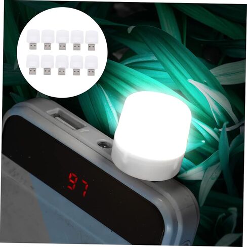 MIPCASE 10pcs محمولة USB LED LED LIGHT مصابيح عالية السطوع مصابيح المحيطة للسيارة الداخلية مضغوطة مصابيح بلاستيكية مصغرة مصغرة للبلاستيك لأجواء رومانسية دافئة in Saudi Arabia