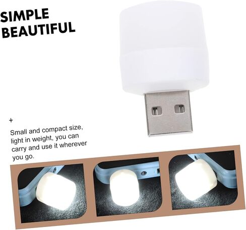 MIPCASE 10pcs محمولة USB LED LED LIGHT مصابيح عالية السطوع مصابيح المحيطة للسيارة الداخلية مضغوطة مصابيح بلاستيكية مصغرة مصغرة للبلاستيك لأجواء رومانسية دافئة in Saudi Arabia