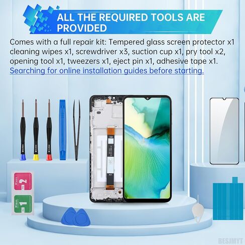 for Samsung Galaxy A03s Screen Replacement with Frame - LCD Display Touch Digitizer Full Assembly Fix Glass with Repair Tools Kit SM-A037U in Kuwait