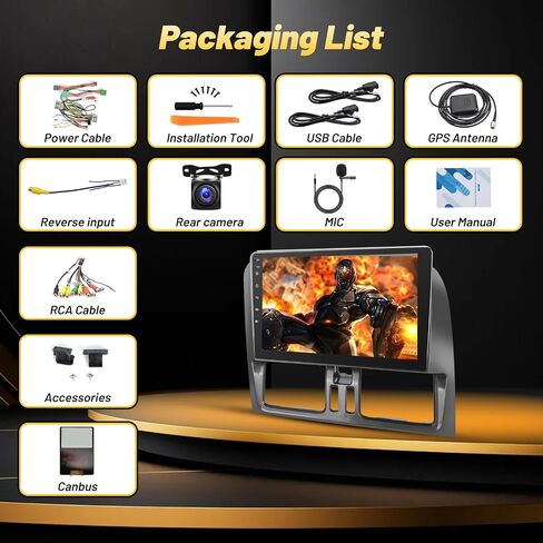 2 + 64G لفيولفو XC60 2008-2013 Android Car Stereo مع carplay اللاسلكي و Radio Auto Auto - 9 بوصة HD شاشة اللمس مع EQ DSP ، GPS ، WiFi ، FM/RDS + AHD View View Camera in Kuwait