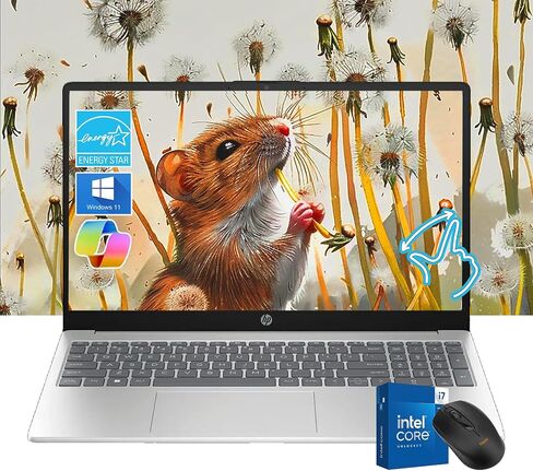 HP 15.6" FHD Touchscreen Laptop | 13th Gen Intel i7-1355U (10-Core, up to 5GHz) | 32GB RAM | 2TB SSD | Iris Xe Graphics | Win 11 Pro | Long Battery | Wi-Fi 6 | W/Mouse in Saudi Arabia