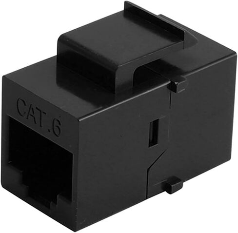 RJ45 موصل CAT6 RJ45 توسيع مقرنة Ethernet Cat 6 محول توسيع جاك مقرنة (أسود) in Saudi Arabia