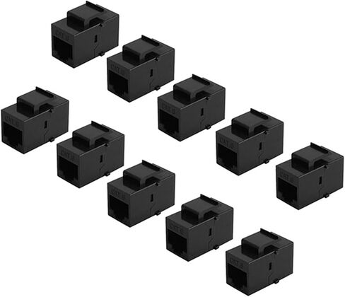 RJ45 موصل CAT6 RJ45 توسيع مقرنة Ethernet Cat 6 محول توسيع جاك مقرنة (أسود) in Saudi Arabia