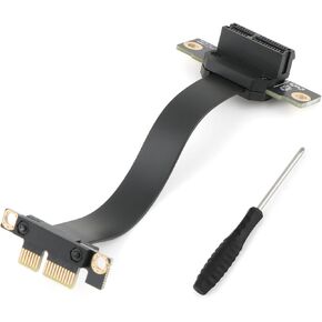 PCI-E 3.0 كبل تمديد PCIE Cable PCIE للرسومات X1 إلى X1/M إلى F/90 ° إلى 90 درجة لـ M.2/WIFI/Network/USB/SOUND PCIE 3.0 X1 RISER Cable Accessories Parts (100mm) in Saudi Arabia