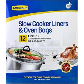 Slow Cooker Liners & Oven Bags,12 Count Extra Large Cooking Bags Turkey Bag Disposable Pot Liners Fit 6QT to 10QT, 22"x22" in Kuwait