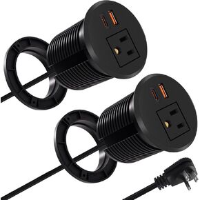 Desk Power Grommet 2.5‘’ Hole, Desktop Power Grommet, USB C 20W Fast Charging Station, Recessed Power Strip for Desk, Furniture, Office Table, Work & Living Space Essential (1 Pack) in Saudi Arabia