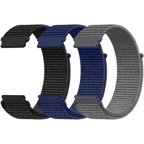 Daqin 22mm 20mm 18mm Quick Release Band متوافق مع Garmin Venu 3 2/Forerunner 255 265 955/vivoactive 5 6 4 3 ، أحزمة ساعة نايلون ، استبدال الرياضة القابلة للتعديل لـ Samsung Galaxy Watch 7 6 5 4/3 45 ملم/Galaxy Watch النساء ، 3 عبوات ، 3 عبوات ، in Kuwait