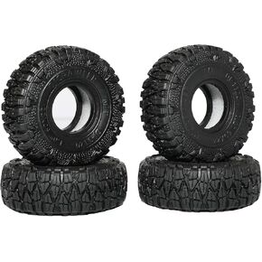 4PCS 1/24 1 inch All Terrain Rainforest Butyl Rubber Softer Version Tire with Liner Sponge for AXIAL SCX24 2021 Bronco, FMS FCX24, Jeep JT Gladiator 4WD, 2019, Wrangler JLU CRC, Power Wagon in Kuwait