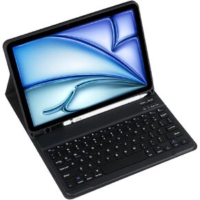 لوحة مفاتيح لاسلكية قابلة للفصل المغناطيسي وسرد الماوس مع غطاء جلدي لـ Samsung Tab A 10.1 SM-T580 Tablet Complete Protect Rappoard Case (Black ، Touch Pad) in Kuwait