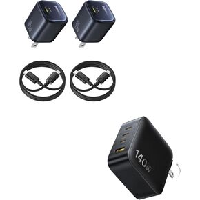 Baseus PD3.1 140W USB C Charger, PPS Fast Charger Type C & Baseus 45W Charger Block, 2 Pack PPS Fast Charger Type C with USB-C Cable in Saudi Arabia