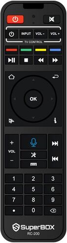 جهاز التحكم عن بُعد RC-200 Superbox ، التحكم في Superbox الأصلي Superbox Bluetooth الصوت عن بُعد لـ Superbox S5 Max/S5 Pro/S6 Max/S6 Pro/S6 Ultra Elite Ultra (بدون صوت لـ S4 Pro و S3 Pro) in Kuwait