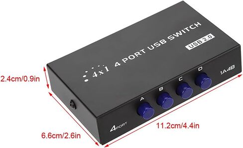 Zjchao USB Switch 2 Port 4 Port Manual Switch Fox للمشاركة المحيطية مع Switcher Scanner USB 2.0 in Saudi Arabia