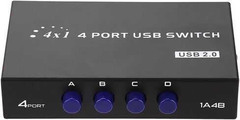 Zjchao USB Switch 2 Port 4 Port Manual Switch Fox للمشاركة المحيطية مع Switcher Scanner USB 2.0 in Saudi Arabia