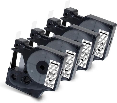 Lonitul 2 PK D1 Label Tape 45021 Compatible for Dymo D1 Labels White on Black 12mm 1/2 Inch x 23 Ft, D1 Label Maker Refills for Dymo LabelManager 160 280 210D 360D 450D 420D COLORPOP PnP in Kuwait