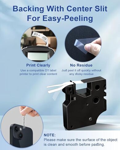 Lonitul 2 PK D1 Label Tape 45021 Compatible for Dymo D1 Labels White on Black 12mm 1/2 Inch x 23 Ft, D1 Label Maker Refills for Dymo LabelManager 160 280 210D 360D 450D 420D COLORPOP PnP in Kuwait