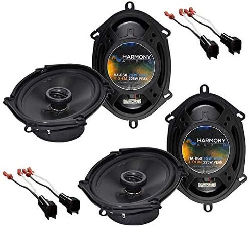 حزمة Ammonony Audio متوافقة مع 2005-2009 Ford Mustang (2) HA-R68 5x7 6x8 New Factory Packer Package 225W SPEATHERS ، و HA-725600 SPEAKER HARRINCES in Kuwait