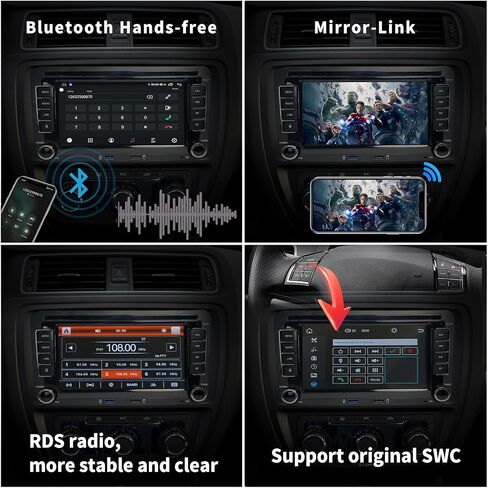for Volkswagen Golf Jetta Beetle Passat Seat Polo Car Stereo with Wireless Carplay Android Auto, 7-inch Car Radio IPS Touch Screen with Bluetooth FM AM DSP HiFi Function in Saudi Arabia
