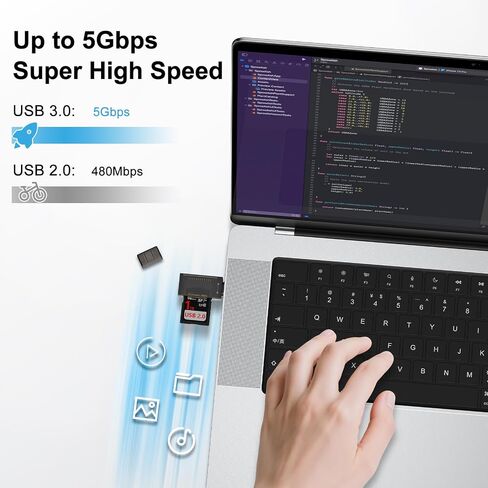 USB C SD Card Reader,Micro SD Card Adapter for SD,Micro SD,SDHC,SDXC,TF Card,Micro SDHC,MMC,UHS-I/II,2-in-1 Camera Memory Card Reader for iPhone 16e,16 Pro,16 Pro Max iPad MacBook Samsung Galaxy A17 in Saudi Arabia