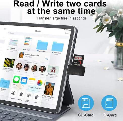 USB C SD Card Reader,Micro SD Card Adapter for SD,Micro SD,SDHC,SDXC,TF Card,Micro SDHC,MMC,UHS-I/II,2-in-1 Camera Memory Card Reader for iPhone 16e,16 Pro,16 Pro Max iPad MacBook Samsung Galaxy A17 in Saudi Arabia
