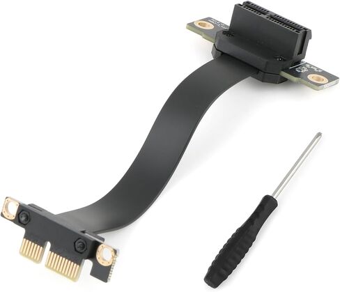 PCI-E 3.0 Riser Cable PCIe Extension Cable for Graphics X1 to X1/ M to F/90° to 90° for M.2/ WiFi/Network/USB/Sound Cards PCIe 3.0 X1 Riser Cable Accessories Reparation Parts(100mm) in Saudi Arabia