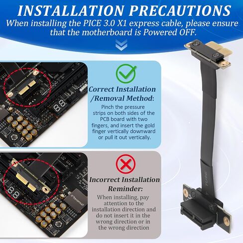PCI-E 3.0 Riser Cable PCIe Extension Cable for Graphics X1 to X1/ M to F/90° to 90° for M.2/ WiFi/Network/USB/Sound Cards PCIe 3.0 X1 Riser Cable Accessories Reparation Parts(100mm) in Saudi Arabia