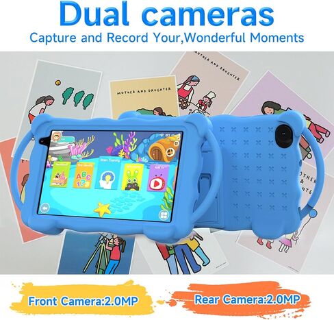 Kids Tablet 7 بوصة Android 14.0 لطفل صغير ، 4 جيجابايت ذاكرة الوصول العشوائي 32GB ROM Bluetooth IPS شاشة Google Play YouTube Parental Control Dual Campar in Saudi Arabia