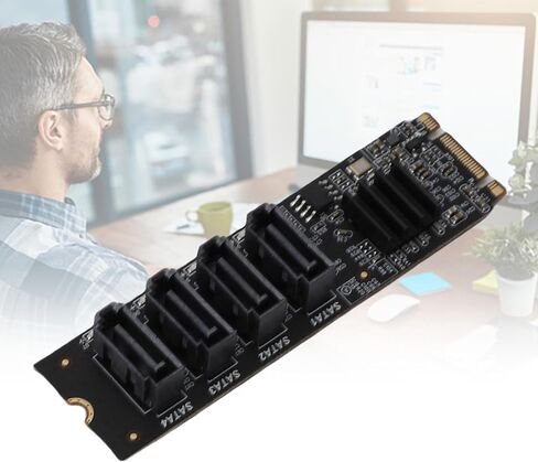 M.2 إلى بطاقة محول SATA3.0 ، PCB 16GBPS عالية السرعة ASM1166 M.2 M مفتاح B KEY PCI E 3.0 NVME مع مؤشر ذكي ، يدعم لسطح المكتب SSD و Normal HDD in Kuwait