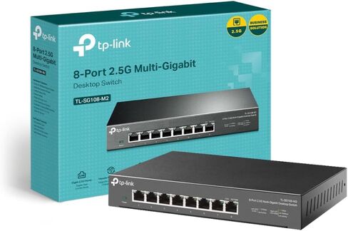 TP-Link Ungeding 8-Port 2.5g مفتاح سطح المكتب متعدد الجيجابت ، والتحكم في تدفق 802.3x ، 802.1p/DSCP QOS ، مثالي للمكتب الصغير والمنزلي مع تصميم بدون مروحة ، غلاف معدني ، قابس ولعب (TL-SG108-M2) in Saudi Arabia