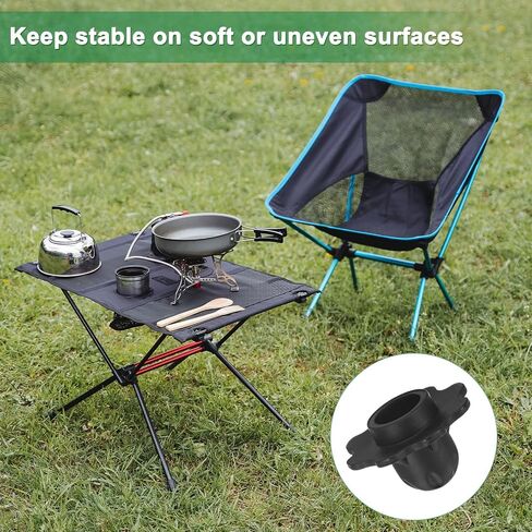 8-Pack Camping Chair Foot, 0.71"/ 18mm Tubing Dia Detachable Camping Chair Leg Covers Anti-Slip Stool Feet Replacement for Hiking/Fishing/Camping, Black in Saudi Arabia